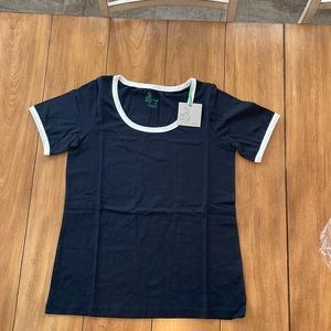 Kate Quinn Women’s Ringer Tee T-Shirt Black Little Liam S Small NWT